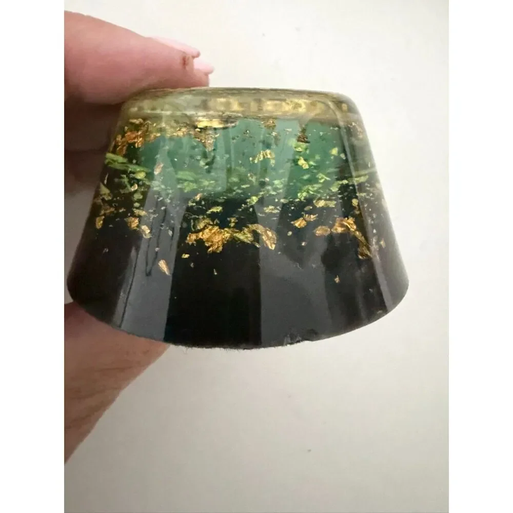 Vintage Colorado Gold mining themed souvenir paperweight with gold flakes